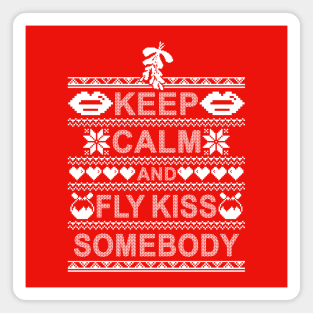 Keep Calm Christmas Mistletoe Meme Ugly Christmas Sweater Magnet